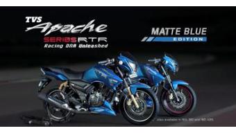 Tvs Apache Matte Blue Edition Launched In Rtr 180 And Rtr 160 This Festive Season Cartrade