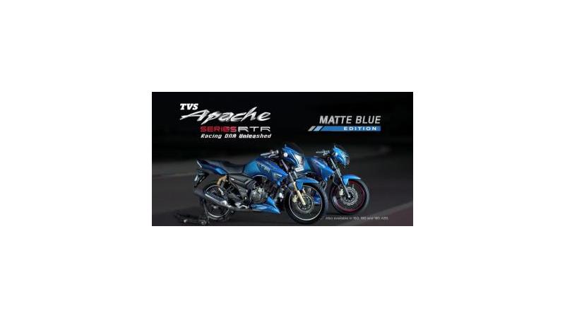 Tvs Apache Matte Blue Edition Launched In Rtr 180 And Rtr 160 This