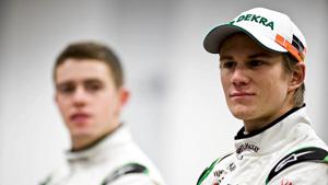 Nico Hulkenberg on the driving seat of new Force India car, VJM05