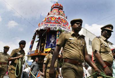 Police protection ensures that Sangameswarar car festival goes smoothly
