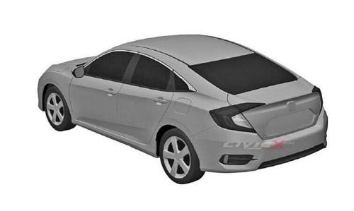 2016 Civic Sedan Design Sketch Rear