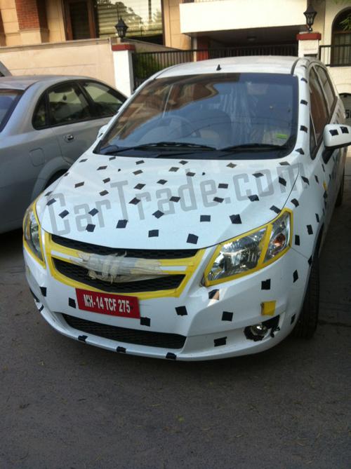 Exclusive: Images of Chevrolet Sail U-VA test mule spotted by CarTrade.com 2