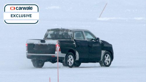 Ssangyong testing the new Actyon Sports facelift in snow