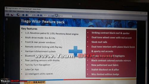 Tata Tiago Special Edition Wizz feature list