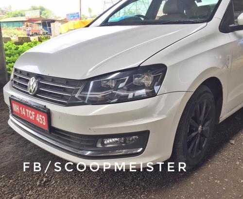 VW Vento with LED headlamps and new alloy wheels spied