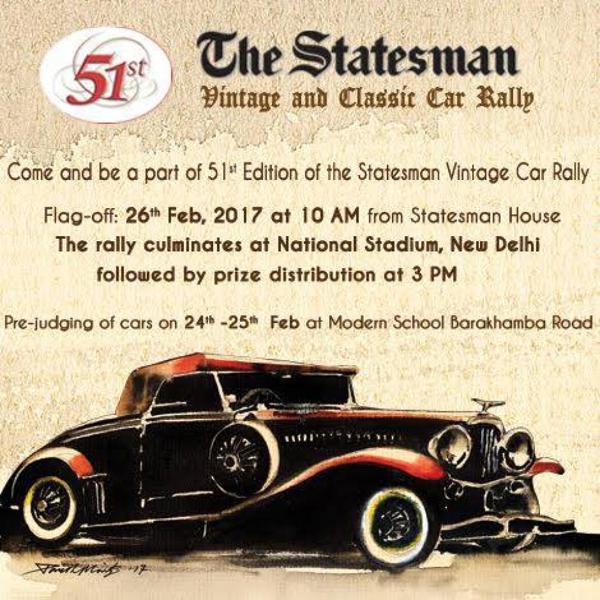 The Statesman Vintage Car Rally organised in Delhi on Feb 26