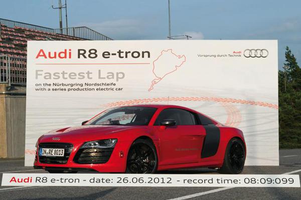 Audi R8 e-tron sets world record at Nürburgring Nordschleife