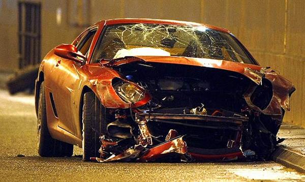 Car crashes by famous football stars