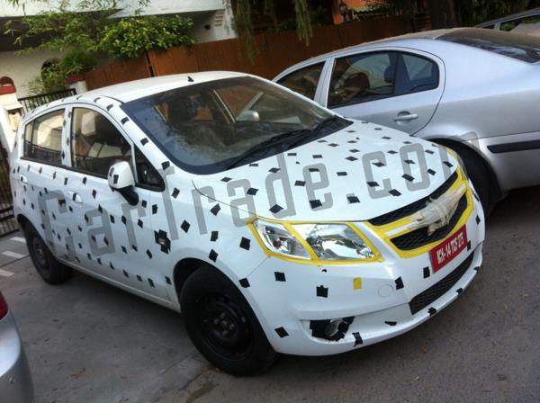 Exclusive: Images of Chevrolet Sail U-VA test mule spotted by CarTrade.com 1