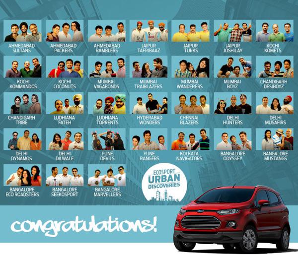 Ford India lists EcoSport Urban Discovery finalists on its website