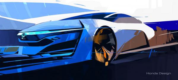 Honda unveils sketch of next-generation fuel cell vehicle