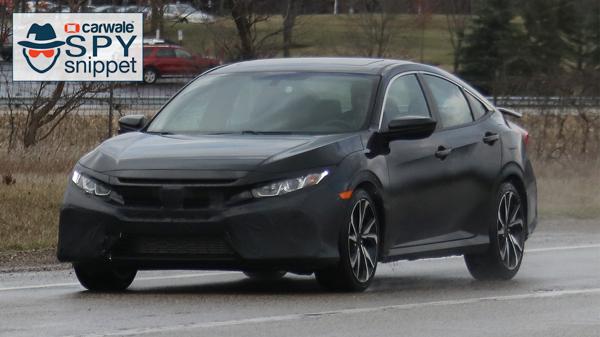 Camouflaged Honda Civic Si with four doors spotted