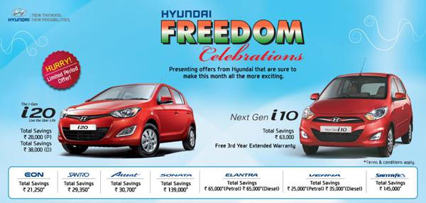 Hyundai introduces Freedom Celebration offer on all its cars