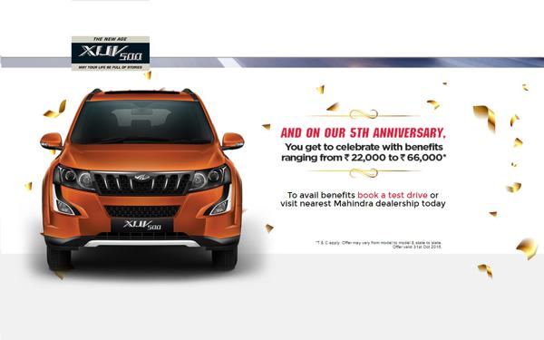 Mahindra offering attractive discounts on the XUV500s fifth anniversary