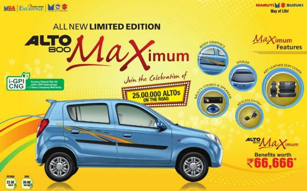 Maruti Suzuki Alto 800 Maximum Edition - Feature loaded and cost effective