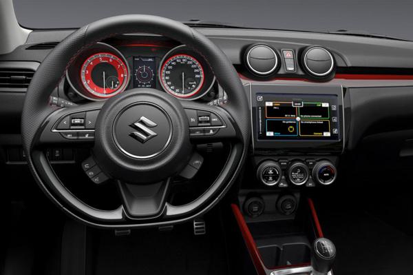 Interior of upcoming Suzuki Swift Sport shown 