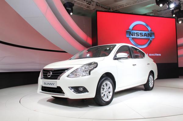 Nissan showcases the Sunny facelift at the 2014 Delhi Auto Expo