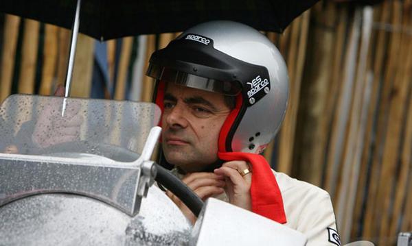 Rowan Atkinson crashes his 1964 Ford Falcon Sprint in the Shelby Cup