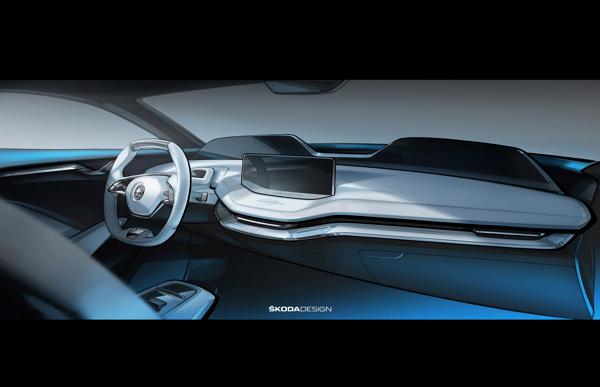 Skoda reveals interior of the Vision E Concept