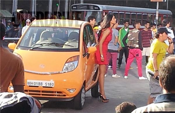 2013 Tata Nano spotted during shoot of ad-film in Mumbai