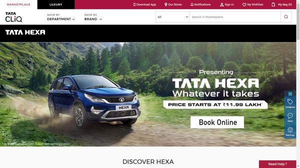 Tata Hexa now available through TataCLiQ e-commerce site