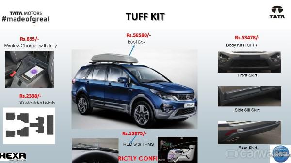 Tata Hexa styling kits and their prices revealed