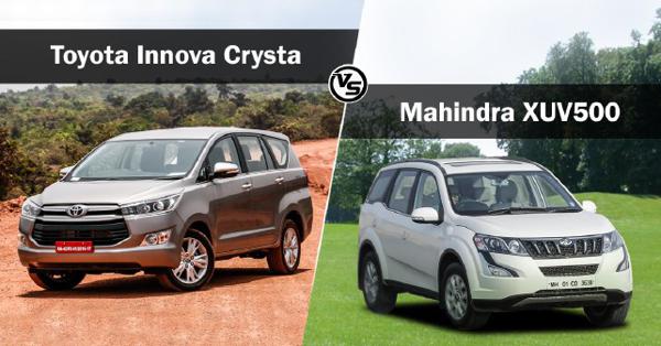 Toyota Innova Crysta vs Mahindra XUV500: Spec Comparison