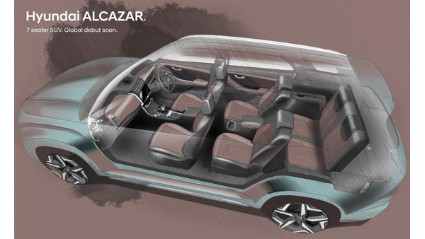 New Hyundai Alcazar interior design sketch