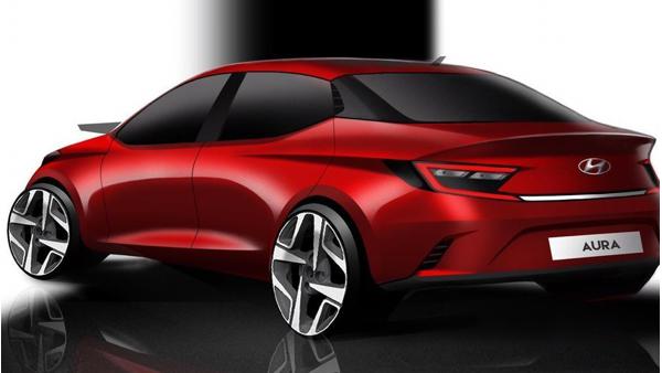 Hyundai Aura design sketch rear